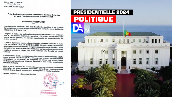 Présidentielle 2024 / Révision exceptionnelle des listes électorales : la date du démarrage connue. Présidentielle 2024 / Révision exceptionnelle des listes électorales : la date du démarrage connue.
