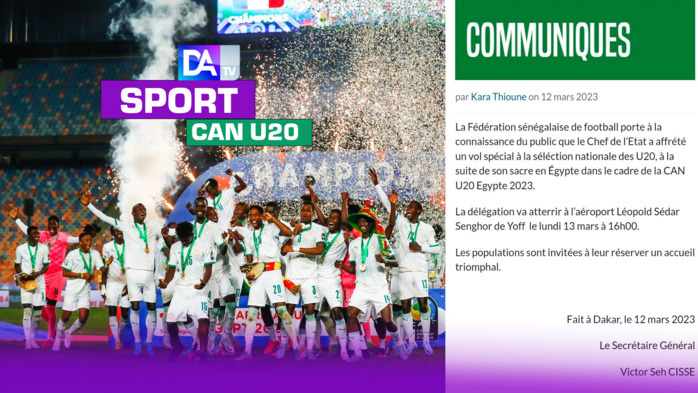 Accueil : Les champions d’Afrique attendus ce lundi après-midi à l’aéroport Léopold Sédar Senghor… Accueil : Les champions d’Afrique attendus ce lundi après-midi à l’aéroport Léopold Sédar Senghor…