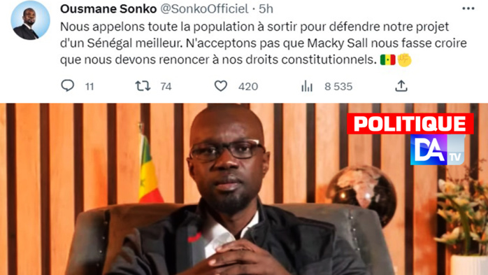 Ousmane Sonko, président de Pastef : « Nous appelons toute la population à aller s’inscrire sur les listes électorales, car nous remporterons cette bataille par la voie des urnes » Ousmane Sonko, président de Pastef : « Nous appelons toute la population à aller s’inscrire sur les listes électorales, car nous remporterons cette bataille par la voie des urnes »