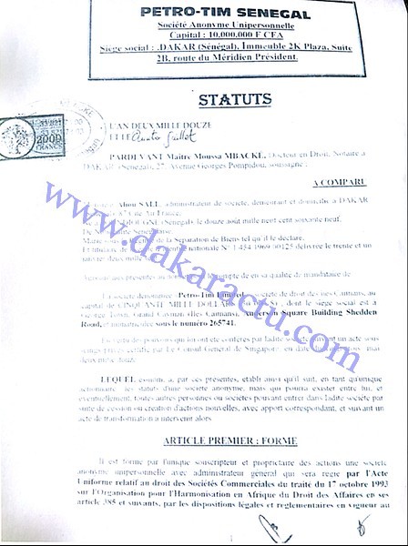 ​A l'origine de la naissance de Petro Tim Sénégal : Révélations sur les clauses du contrat, le rôle d'Aliou Sall etc...