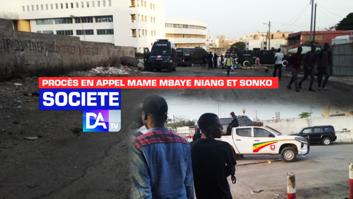 Procès en appel de l'affaire Mame Mbaye Niang / Sonko : les alentours du tribunal barricadés Procès en appel de l'affaire Mame Mbaye Niang / Sonko : les alentours du tribunal barricadés