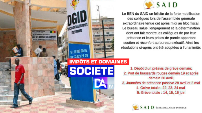 Impôts et domaines : Le syndicat des travailleurs annonce des journées de présence passive et une série de grèves courant mai et juin