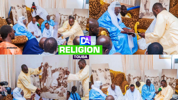 TOUBA – Serigne Mountakha a reçu les photos de Serigne Touba récemment acquises à hauteur de 40 millions suite à des enchères à Lyon.