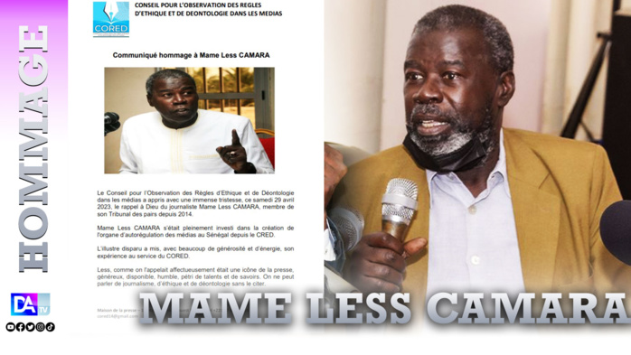 Le CORED rend hommage à Mame Less Camara : « Il a toujours montré de la générosité et mis son expérience au service du conseil »
