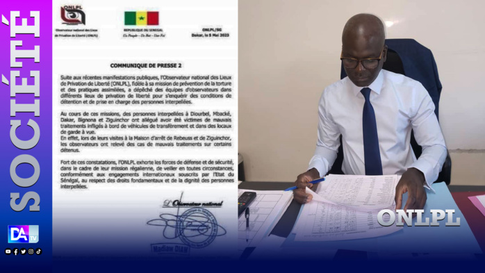 Mauvais traitements dans les prisons: l’ONLPL alerte sur des cas à Diourbel, Mbacké, Dakar, Bignona et Ziguinchor Mauvais traitements dans les prisons: l’ONLPL alerte sur des cas à Diourbel, Mbacké, Dakar, Bignona et Ziguinchor