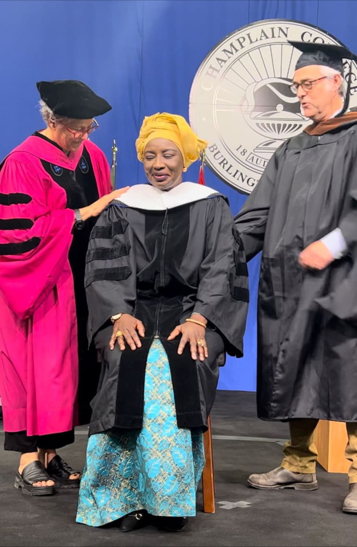États-Unis/ Champlain College: Aminata Touré reçoit la distinction honoraire de Doctor Honoris Causa.