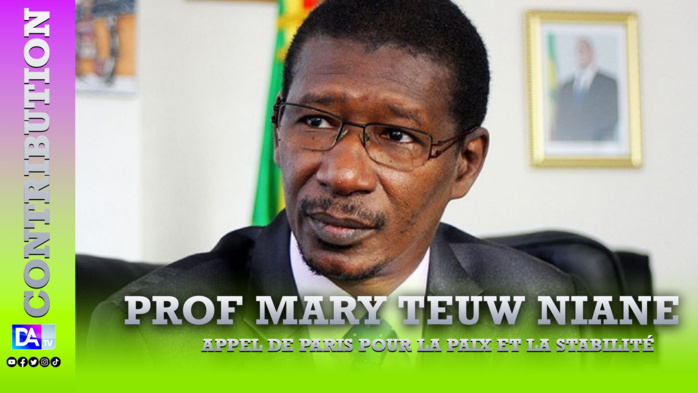 Appel de Paris pour la paix et la stabilité  par Prof Mary Teuw Niane