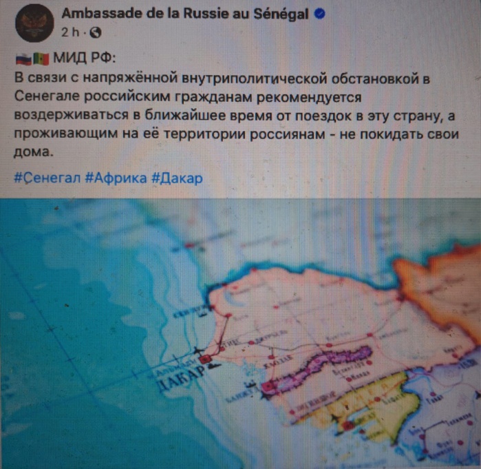 Tensions au Sénégal : La Russie retient ses compatriotes Tensions au Sénégal : La Russie retient ses compatriotes