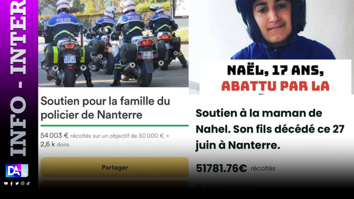 Affaire du jeune tué à Nanterre: La cagnotte en soutien au policier incriminé dépasse celle pour la maman de Naël Affaire du jeune tué à Nanterre: La cagnotte en soutien au policier incriminé dépasse celle pour la maman de Naël