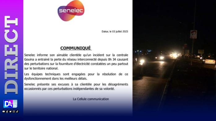 Coupure d’électricité sur le territoire national : Les explications de la SENELEC Coupure d’électricité sur le territoire national : Les explications de la SENELEC