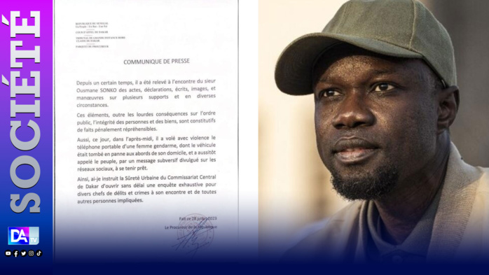 Arrestation de Ousmane Sonko: Le procureur de la République sort un communiqué et précise…