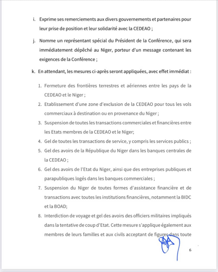 Putsch au Niger: Les sanctions actées par l’UEMOA contre la junte Putsch au Niger: Les sanctions actées par l’UEMOA contre la junte