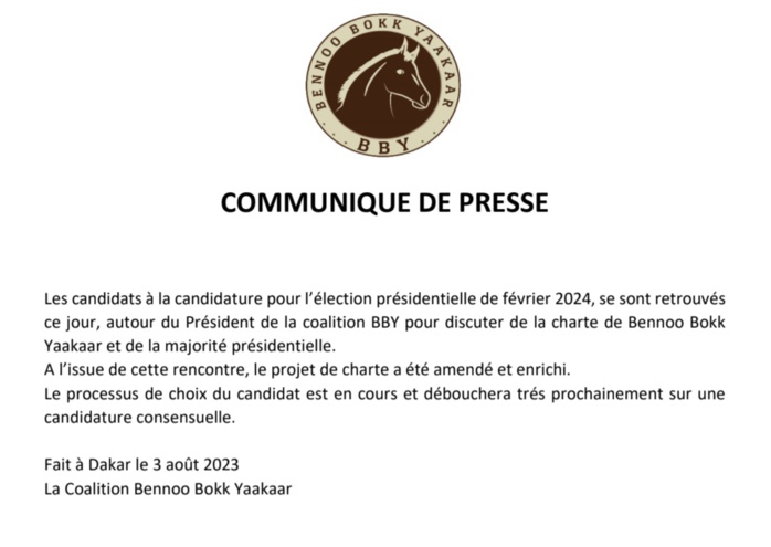 Présidentielle 2024: BBY adopte une nouvelle charte et annonce que “le processus de choix du candidat est en cours “ Présidentielle 2024: BBY adopte une nouvelle charte et annonce que “le processus de choix du candidat est en cours “