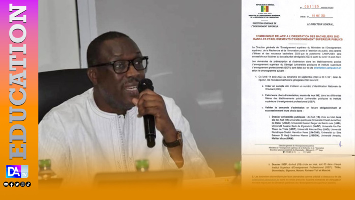 Éducation : Le MESRI annonce le début des orientations des nouveaux bacheliers Éducation : Le MESRI annonce le début des orientations des nouveaux bacheliers