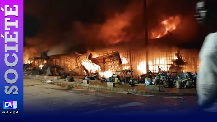 Tambacounda : un violent incendie ravage plus d’une dizaine de cantines du marché central