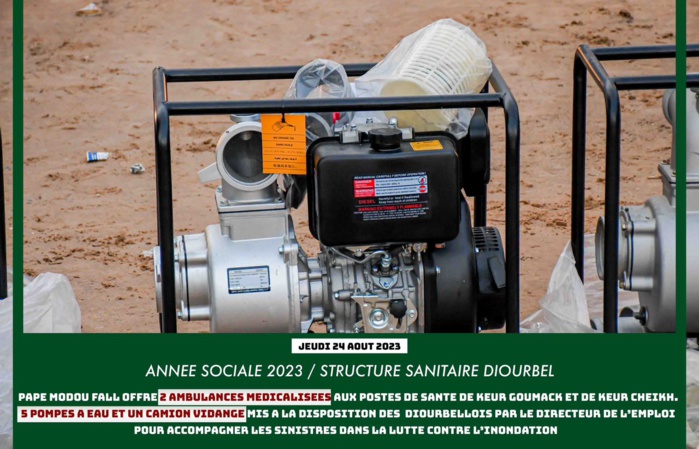 VEILLE DE MAGAL 2023- Pape Modou Fall offre 02 ambulances , 01 camion hydrocureur et 05 motopompes aux populations VEILLE DE MAGAL 2023- Pape Modou Fall offre 02 ambulances , 01 camion hydrocureur et 05 motopompes aux populations