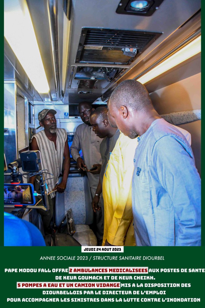 VEILLE DE MAGAL 2023- Pape Modou Fall offre 02 ambulances , 01 camion hydrocureur et 05 motopompes aux populations VEILLE DE MAGAL 2023- Pape Modou Fall offre 02 ambulances , 01 camion hydrocureur et 05 motopompes aux populations