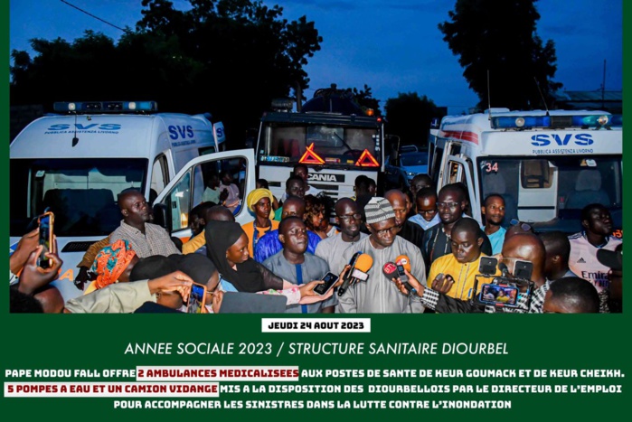 VEILLE DE MAGAL 2023- Pape Modou Fall offre 02 ambulances , 01 camion hydrocureur et 05 motopompes aux populations VEILLE DE MAGAL 2023- Pape Modou Fall offre 02 ambulances , 01 camion hydrocureur et 05 motopompes aux populations