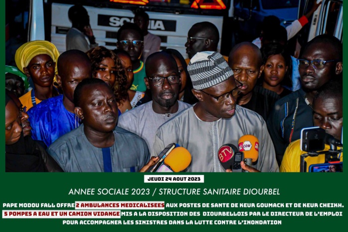 VEILLE DE MAGAL 2023- Pape Modou Fall offre 02 ambulances , 01 camion hydrocureur et 05 motopompes aux populations VEILLE DE MAGAL 2023- Pape Modou Fall offre 02 ambulances , 01 camion hydrocureur et 05 motopompes aux populations