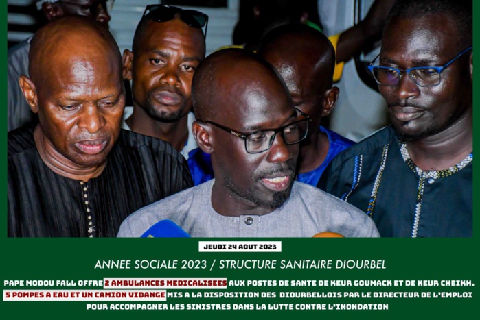 VEILLE DE MAGAL 2023- Pape Modou Fall offre 02 ambulances , 01 camion hydrocureur et 05 motopompes aux populations VEILLE DE MAGAL 2023- Pape Modou Fall offre 02 ambulances , 01 camion hydrocureur et 05 motopompes aux populations