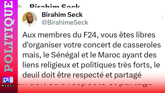 Concert de casseroles ce dimanche : Birahime Seck invite le F24 à penser aux frères marocains Concert de casseroles ce dimanche : Birahime Seck invite le F24 à penser aux frères marocains