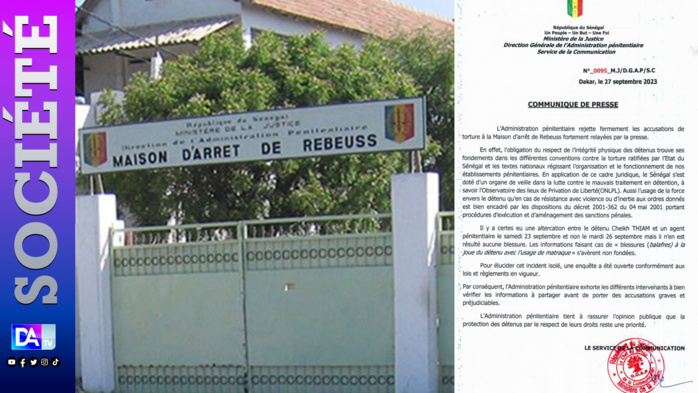 Supposée violence exercée sur un détenu à la MAC de Rebeuss : Les précisions de l’administration pénitentiaire Supposée violence exercée sur un détenu à la MAC de Rebeuss : Les précisions de l’administration pénitentiaire