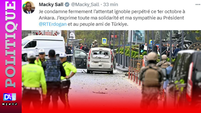 Attentat en Turquie : Le président Macky Sall s’indigne d’un acte ignoble et réitère sa solidarité à Erdogan et au peuple Turc Attentat en Turquie : Le président Macky Sall s’indigne d’un acte ignoble et réitère sa solidarité à Erdogan et au peuple Turc