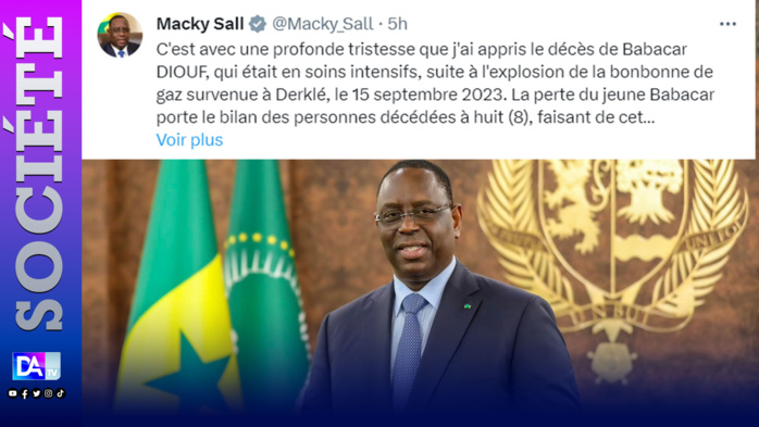 Explosion mortelle d’une bonbonne de gaz à Derklé : Le président Macky Sall attristé par le huitième décès