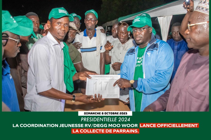 PRÉSIDENTIELLE 2024 - Démarrage du parrainage pour le n⁰ 117… Dëgg Moo Woor de Pape Modou Fall se fixe un objectif de 50 000 parrains. PRÉSIDENTIELLE 2024 - Démarrage du parrainage pour le n⁰ 117… Dëgg Moo Woor de Pape Modou Fall se fixe un objectif de 50 000 parrains.