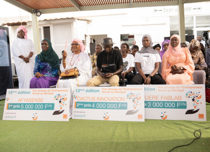 AFYASENSE, CACTUS INNOVATION et LINGUERE FABLAB lauréats du Prix Orange de l’Entreprenariat Social au Sénégal 2023