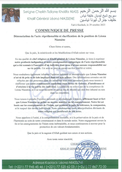 Incinération du présumé homosexuel : Léona Niassène condamne l’acte, dégage toutes ses responsabilités et appelle à la tolérance