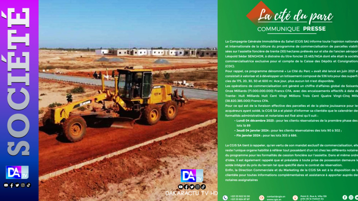 Site de l’ancien aéroport LSS/Cité du Parc : la CGIS SA. annonce la livraison effective des premières parcelles ! Site de l’ancien aéroport LSS/Cité du Parc : la CGIS SA. annonce la livraison effective des premières parcelles !
