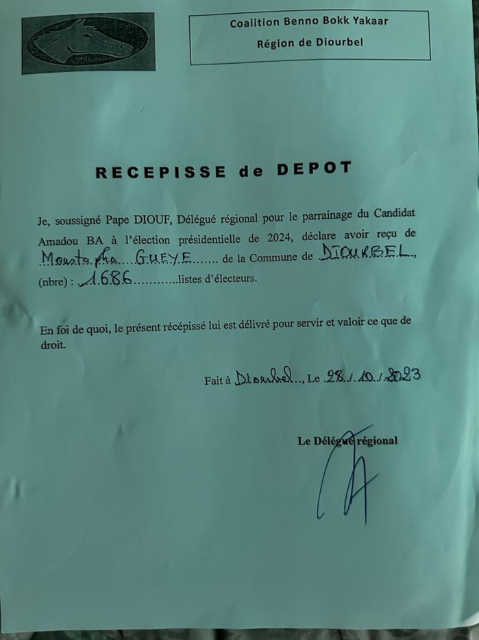 PARRAINAGES À DIOURBEL - Moustapha Guèye, Dg du Crous de Bambey, est à 37.000 pour Amadou Bâ PARRAINAGES À DIOURBEL - Moustapha Guèye, Dg du Crous de Bambey, est à 37.000 pour Amadou Bâ