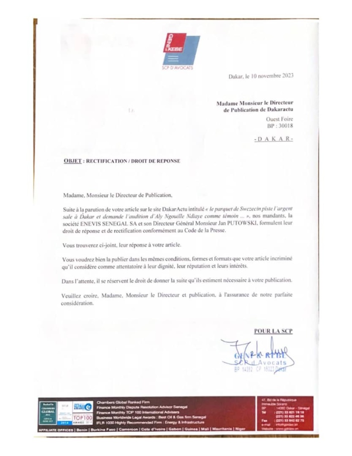 Le Dg d'Enevis donne sa version et évoque "une thèse du parquet de Szczecin" Le Dg d'Enevis donne sa version et évoque "une thèse du parquet de Szczecin"