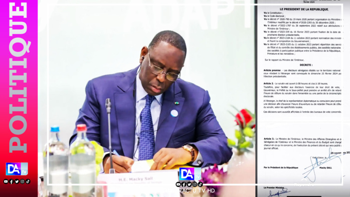 « Les citoyens sénégalais d’ici et de la diaspora convoqués le 25 février prochain pour élire un nouveau président » (décret)