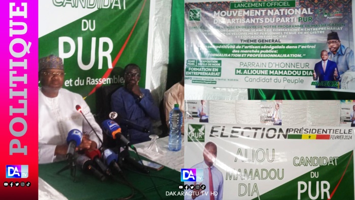 Kaolack / Présidentielle 2024 : "Nous allons mettre en place un nouveau régime, un nouveau président de la République qui a des mains propres!" (Aliou Mamadou Dia, Candidat PUR". Kaolack / Présidentielle 2024 : "Nous allons mettre en place un nouveau régime, un nouveau président de la République qui a des mains propres!" (Aliou Mamadou Dia, Candidat PUR".