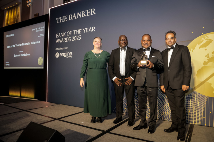 Cinq filiales de Ecobank remportent le Prix de la Banque de l’année 2023 et Ecobank Zimbabwe reçoit le Prix mondial de l’Inclusion Financière aux Trophées The Banker 2023