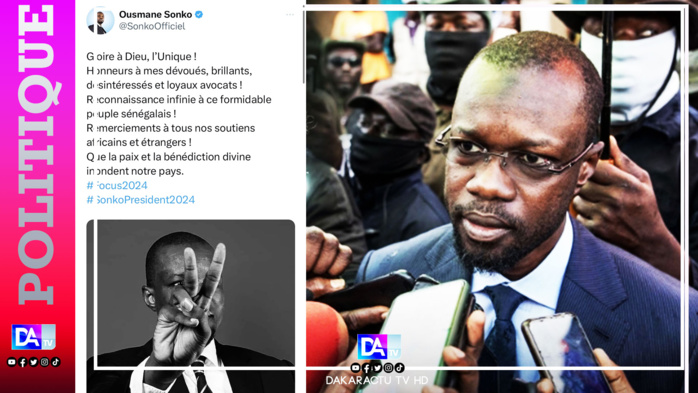 Confirmation de sa réintégration : Ousmane Sonko exprime sa reconnaissance à tous ses soutiens.