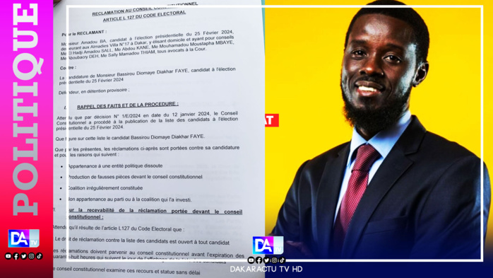 Recours au Conseil constitutionnel : ce qui est reproché aux candidats Bassirou Diomaye Faye et Cheikh Tidiane Dièye. Recours au Conseil constitutionnel : ce qui est reproché aux candidats Bassirou Diomaye Faye et Cheikh Tidiane Dièye.