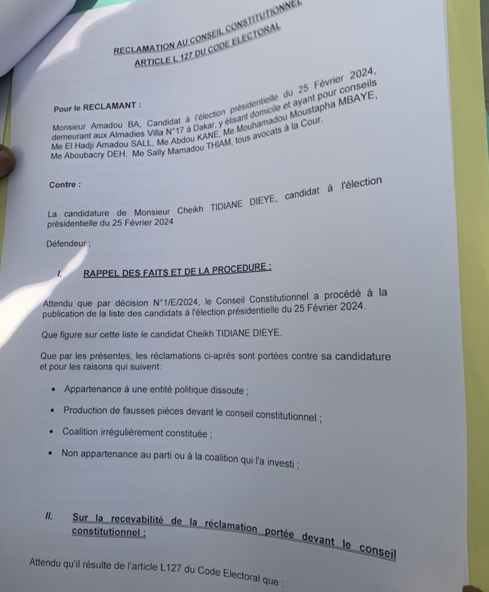 Recours au Conseil constitutionnel : ce qui est reproché aux candidats Bassirou Diomaye Faye et Cheikh Tidiane Dièye. Recours au Conseil constitutionnel : ce qui est reproché aux candidats Bassirou Diomaye Faye et Cheikh Tidiane Dièye.