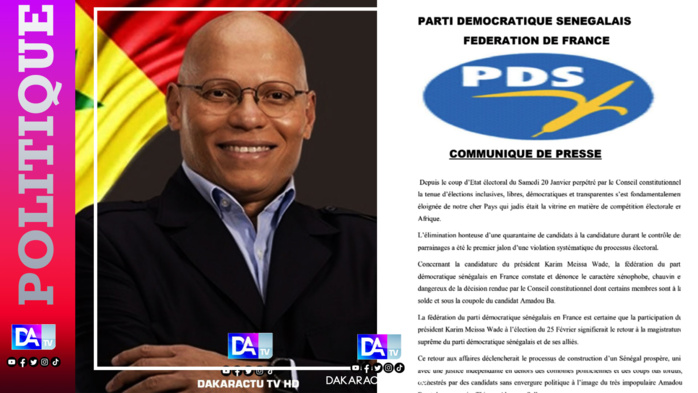 Présidentielle 2024: La fédération du PDS/France et la section communale de Saint-Louis exigent le report du scrutin du 25 février Présidentielle 2024: La fédération du PDS/France et la section communale de Saint-Louis exigent le report du scrutin du 25 février