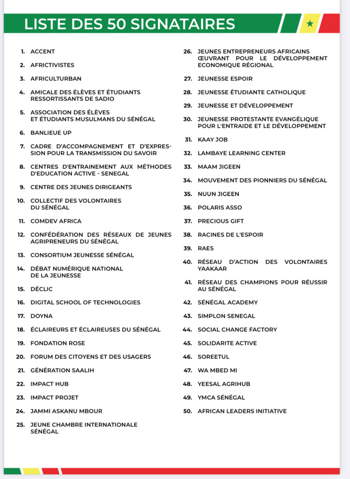 Report du scrutin présidentiel au Sénégal : 50 organisations et mouvements de jeunesse alertent !