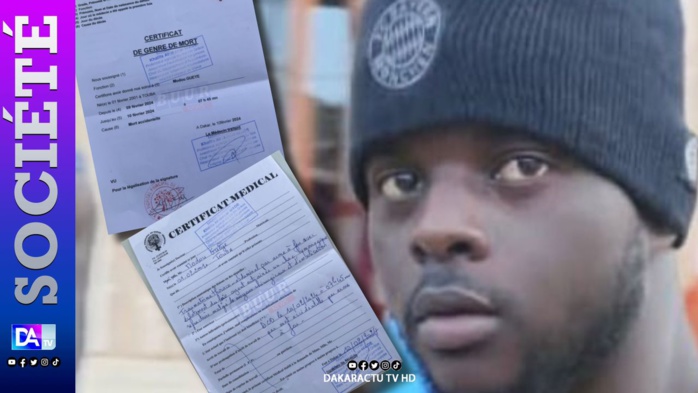 Modou Guèye, deuxième victime des FDS : Le certificat de décès confirme la mort accidentelle par arme à feu Modou Guèye, deuxième victime des FDS : Le certificat de décès confirme la mort accidentelle par arme à feu