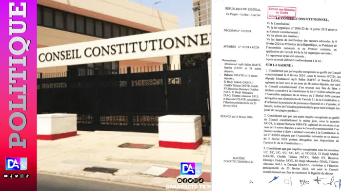 Le Conseil constitutionnel annule le décret de Macky Sall portant abrogation du décret convoquant le corps électoral