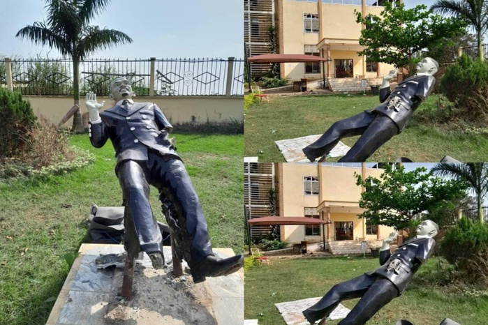 Cameroun : La statue de Samuel Eto’o encore vandalisée Cameroun : La statue de Samuel Eto’o encore vandalisée