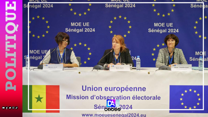 Présidentielle 2024 : la mission d'observation électorale de l'Union européenne au Sénégal va bel et bien superviser l'élection du 24 mars. Présidentielle 2024 : la mission d'observation électorale de l'Union européenne au Sénégal va bel et bien superviser l'élection du 24 mars.