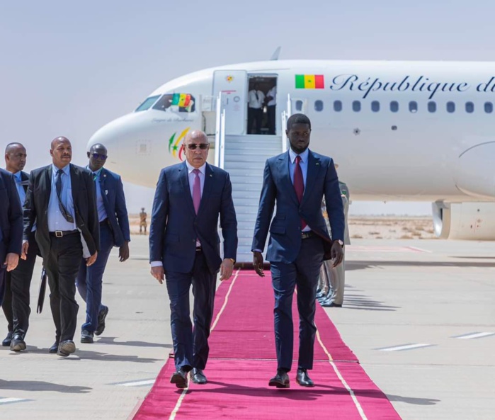 1er Visite officielle : Le chef de l'Etat, Bassirou Diomaye Faye est arrivé à Nouakchott 1er Visite officielle : Le chef de l'Etat, Bassirou Diomaye Faye est arrivé à Nouakchott