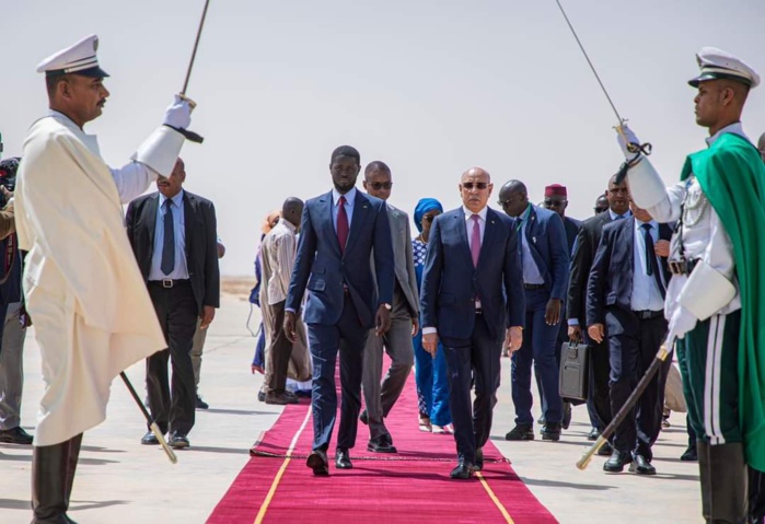 1er Visite officielle : Le chef de l'Etat, Bassirou Diomaye Faye est arrivé à  Nouakchott