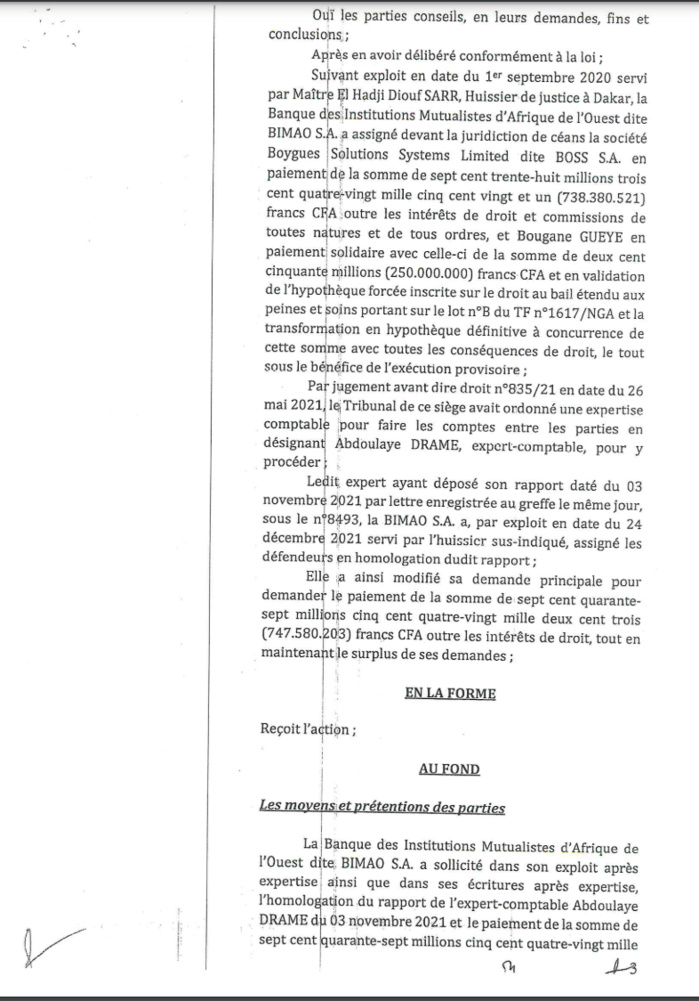 Contentieux d'affaires: Le tribunal du commerce de Dakar condamne Bougane à payer plus de 700.000.000 Fcfa à la BIMAO Contentieux d'affaires: Le tribunal du commerce de Dakar condamne Bougane à payer plus de 700.000.000 Fcfa à la BIMAO