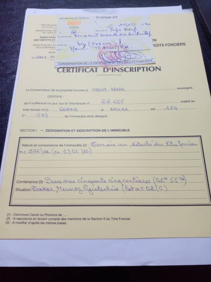 Accusé de faux et usage de faux sur un titre foncier à Mermoz : L'inspecteur des impôts livre sa version... Accusé de faux et usage de faux sur un titre foncier à Mermoz : L'inspecteur des impôts livre sa version...